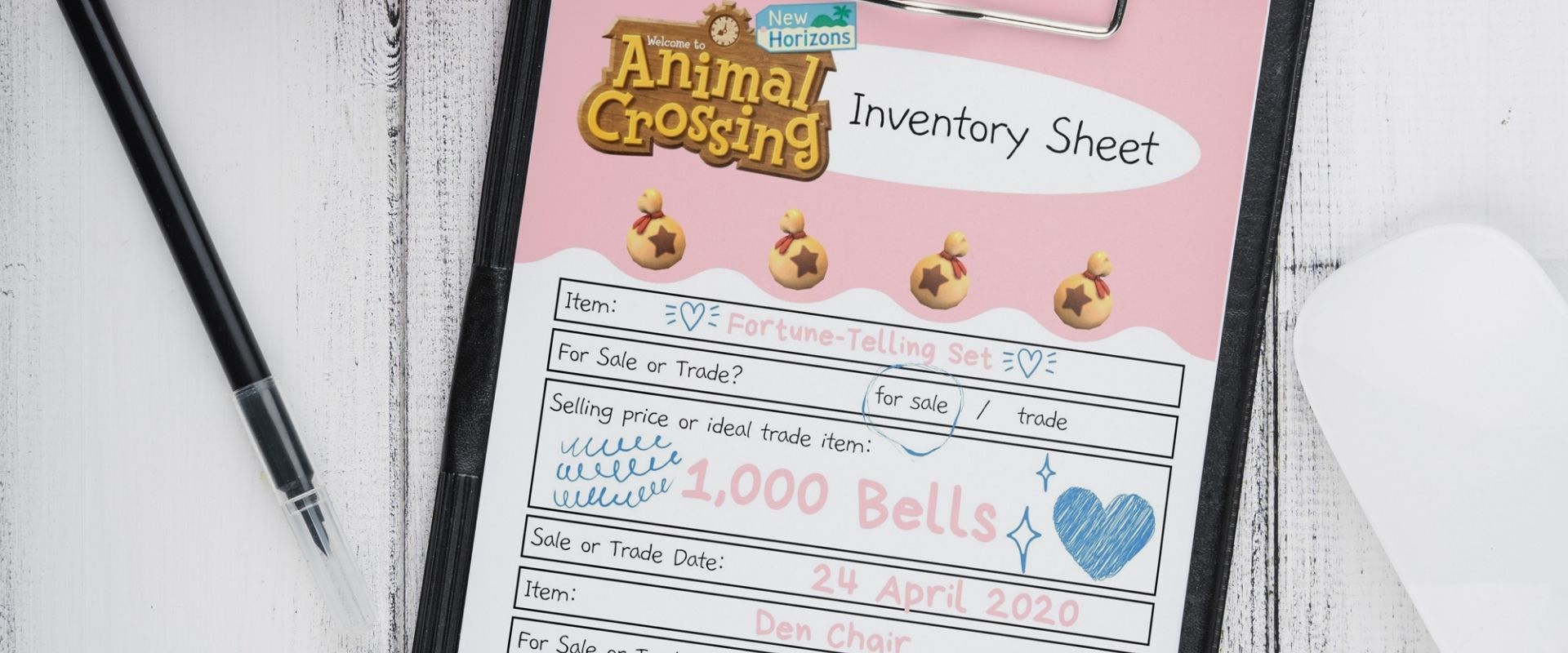 Animal Crossing New Horizons Selling & Trading Planner Pages